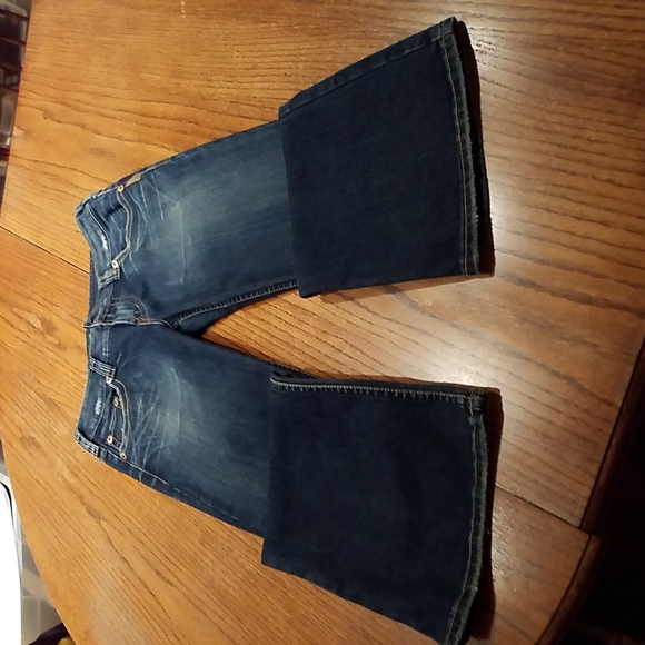 Silver Pioneer Style Dark Blue Bootcut Lightly Distressed Jeans Size 30 - Picture 2 of 9